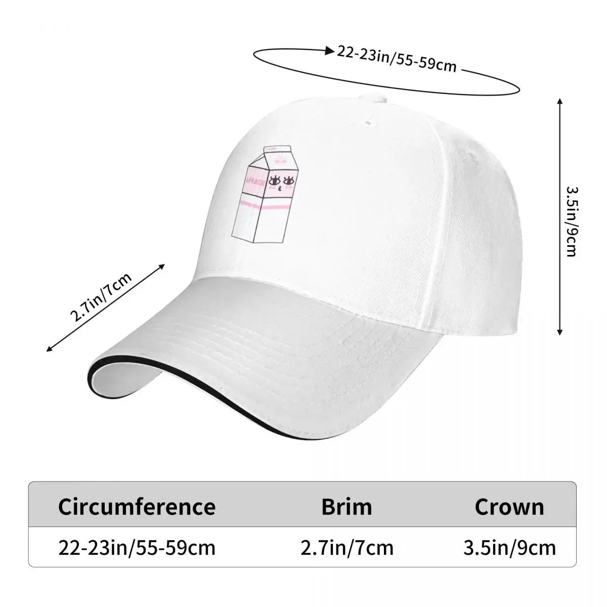 APEACH Milk Carton Pink Baseball Caps Snapback Fashion Baseball Hats Breathable Casual Outdoor Unisex Polychromatic Customizable