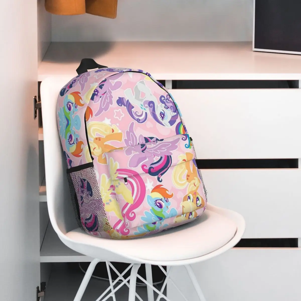 My Little Pony Novo padrão elegante bolsa escolar estampada mochila leve de 15 polegadas