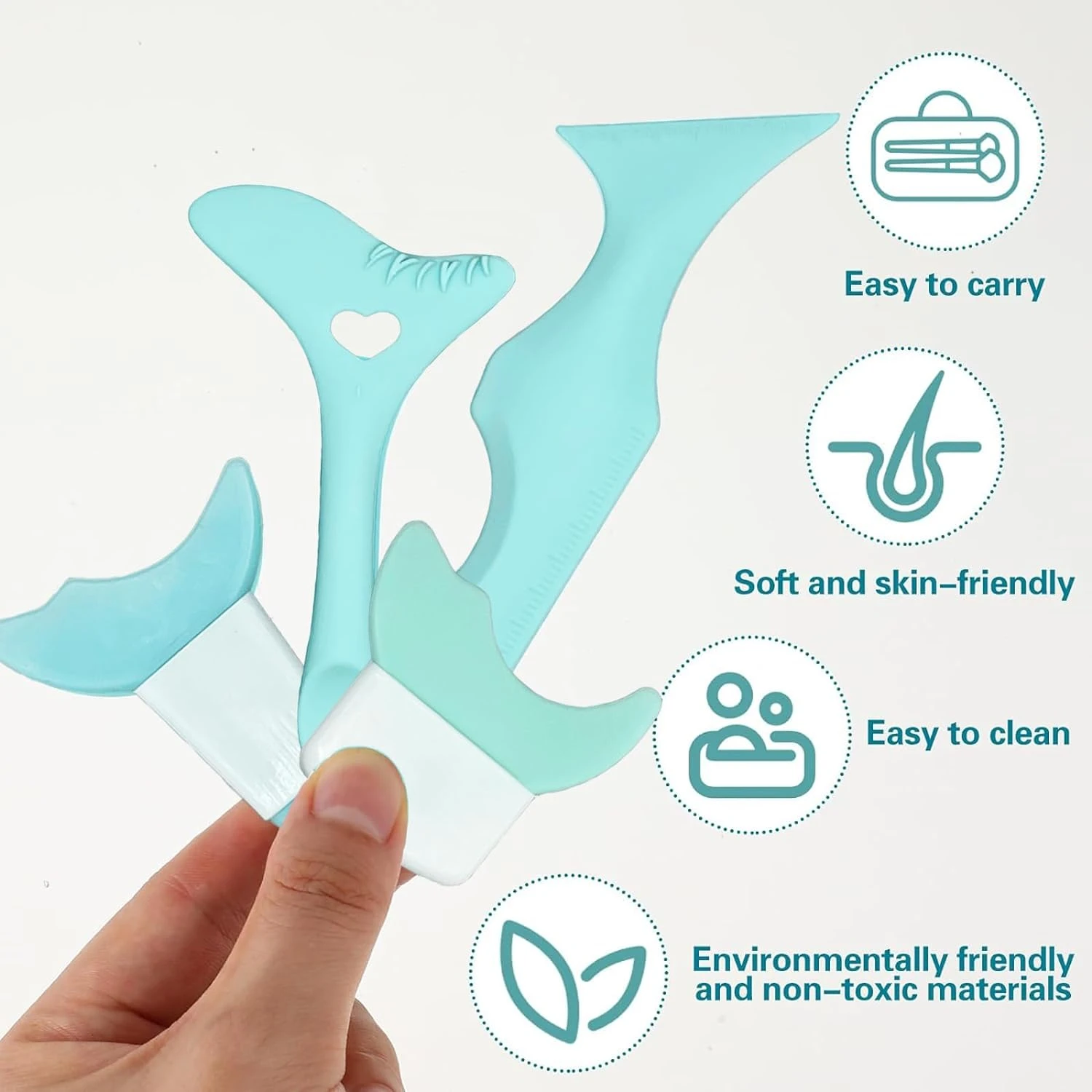 "Silicone Eyeliner Stencils Set for Flawless Makeup - Eyelash Stamp, Mascara Shield Included"