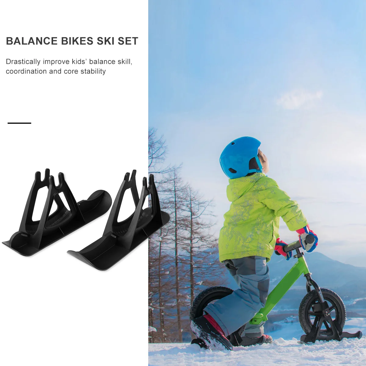 1 ensemble de planche de ski sur neige pour enfants, Durable, Sports d'hiver en plein air, améliore la Coordination de l'équilibre, stabilité du noyau, planche de traîneau à neige, vélo
