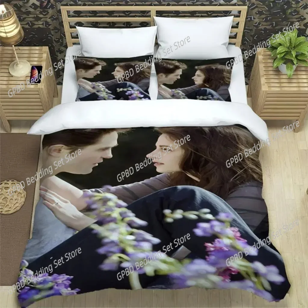 

Twilight Print Three Piece Bedding Set Fashion Article Boys Or Adults For Beds Quilt Covers Pillowcases Bedding Set Gift