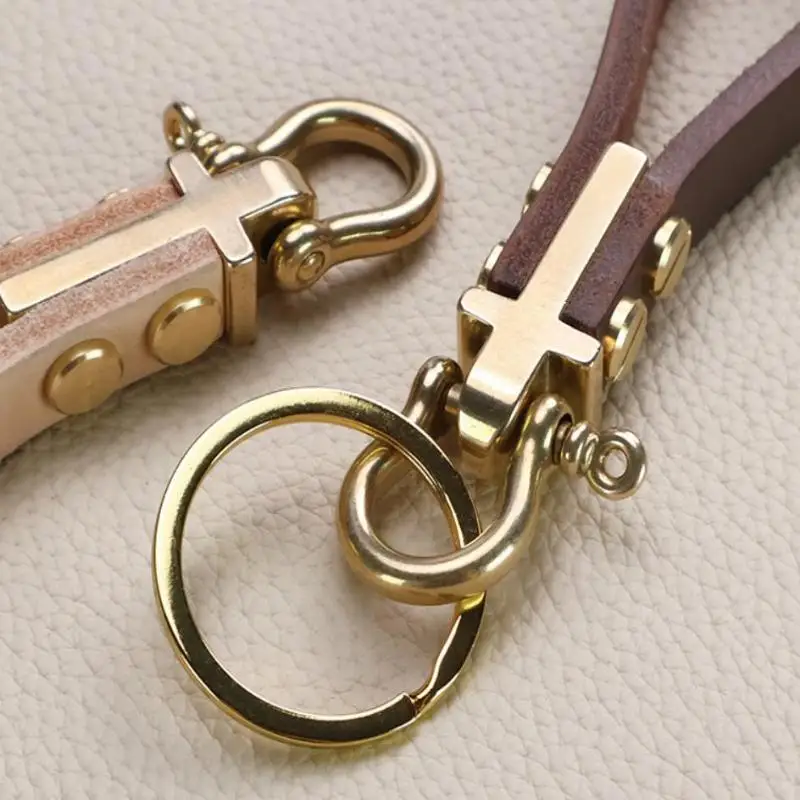 Messing-Motorrad-Schlüsselanhänger-Verschluss mit Antik-Finish, Schraubverschluss, Autoschlüssel-Organizer für DIY-Lederhandwerk, Schlüsselring-Hardware – Detail 6