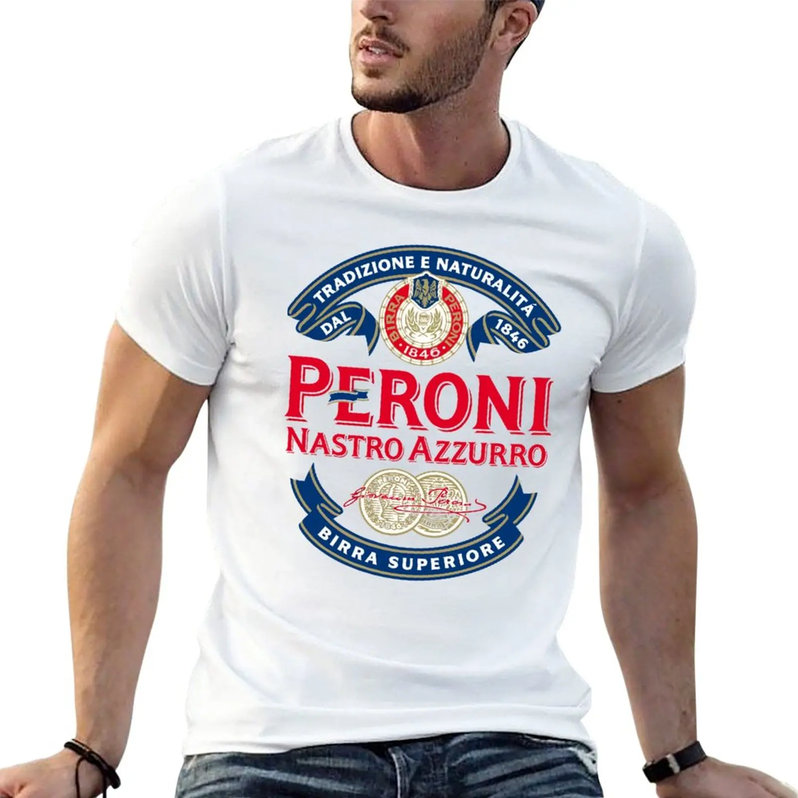 Peroni Beer Larang Asu T-Shirt Short sleeve tee animal print shirt for boys t-shirts man Short sleeve sweat shirts, men