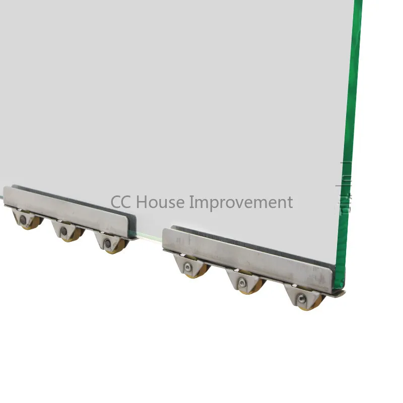 8mm/10mm Glass Sliding Door Roller Clamp Stainless Steel Wheel Pulley Rollers For Bathroom Door Shop Wine Cabinet