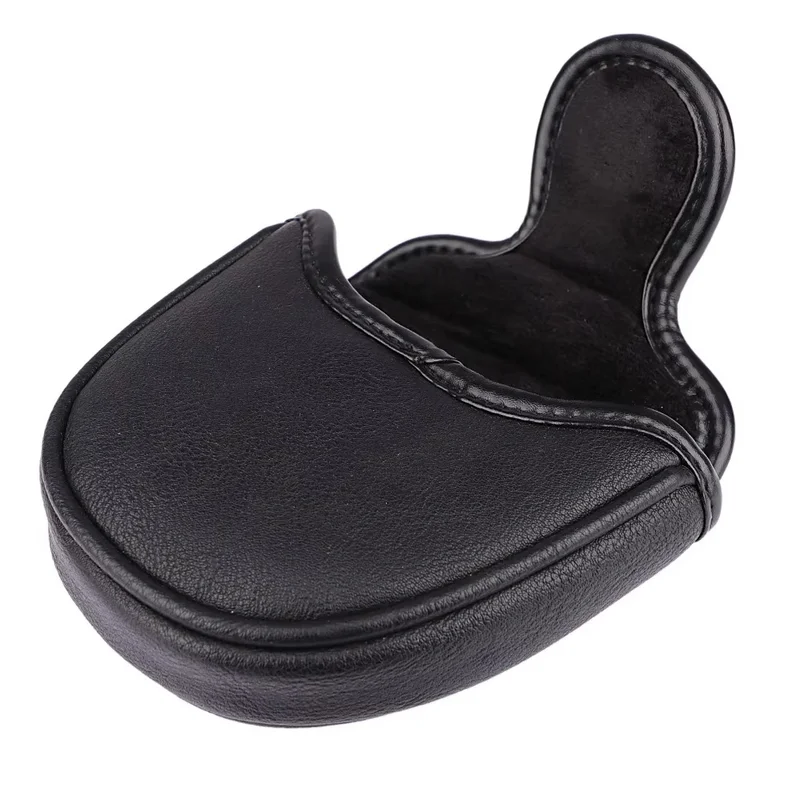 Black PU Shark Embroidery Golf Club Mallet Putter Head Cover Magnetic Closure Golf Accessories Golf Club Head Covers