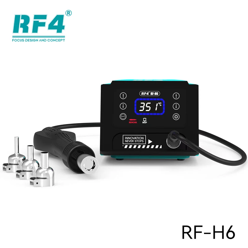 RF4 RF-H6 Hot Air Gun BGA Rework Solder Station Heat Gun 110V 220V 600W Hair Dryer For Soldering SMD SMT Welding Repair Tool