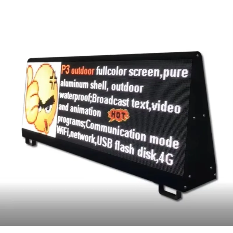 Full Color Double Sided Car Roof Top Led Display Advertising Screen Taxi Top Screen LED Display for Taxi Car