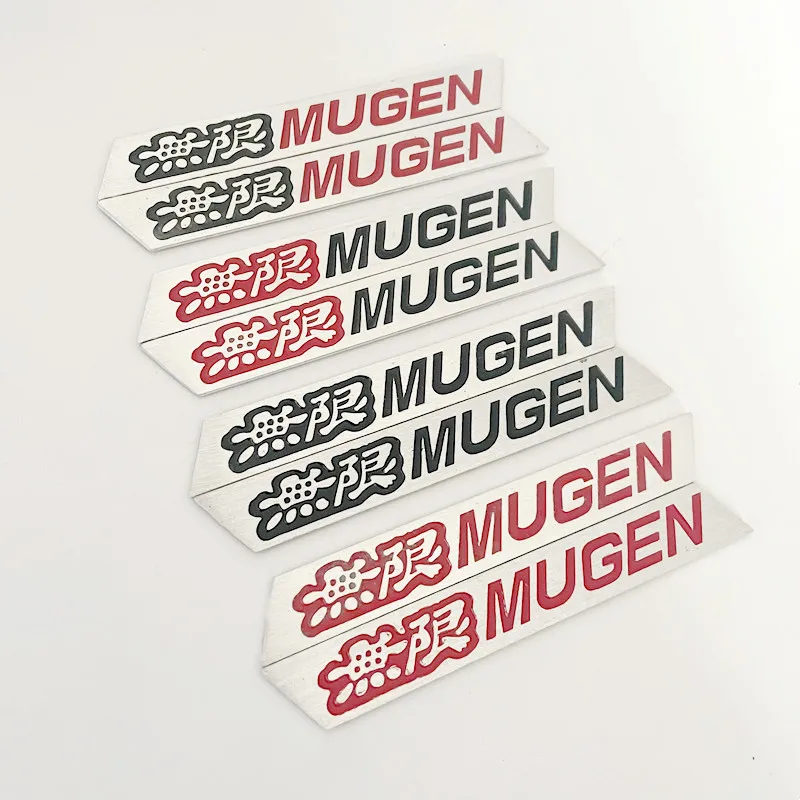 1Pairs Metal Mugen Logo Fender Trunk Car Emblem Decal Stickers Badge For Honda CRV Accord 7 Civic 4d 5d FIT JDM Jazz Accessories