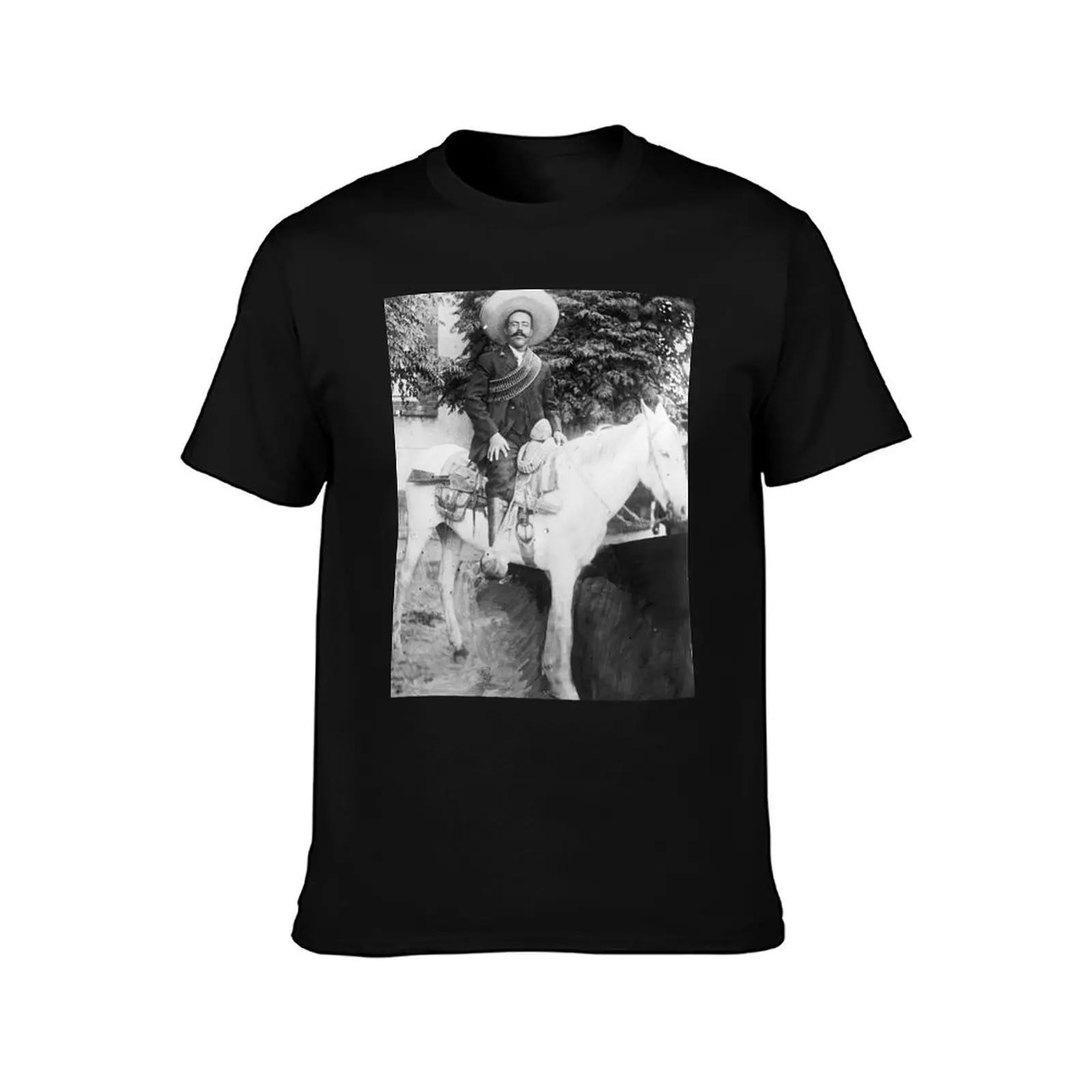 Photo Portrait of Pancho Villa T-Shirt Basic Simple Design Short Sleeve Shirt T-Shirt