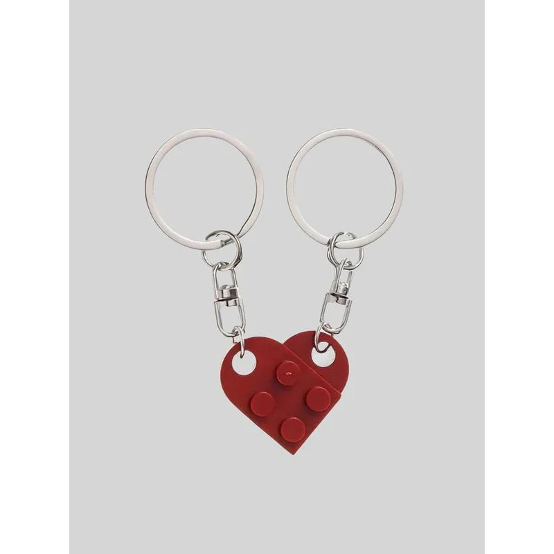 Summer Cute Heart Design Keychain, Geometric Decor Keychain for Men & Women, Gift for Birthday Party