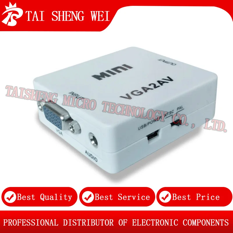 Brand new original AV to VGA AV2VGA VGA to AV VGA2AV converter TV to monitor video converter distributor box