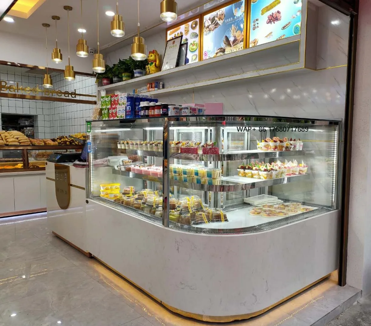 OEM Automatic Defrost Air-cooled Display Cabinet Is Suitable for Displaying and Preserving Food Such As Ice Cream and Desserts.