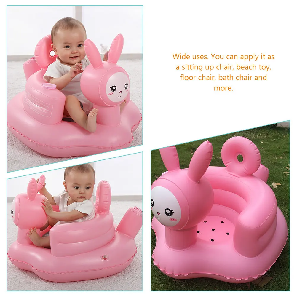 

Infant Bath Chair Inflatable Floor Seat for Baby Shower Toddler Sitting Support Comfortable Feeding Armchair Cartoon Design