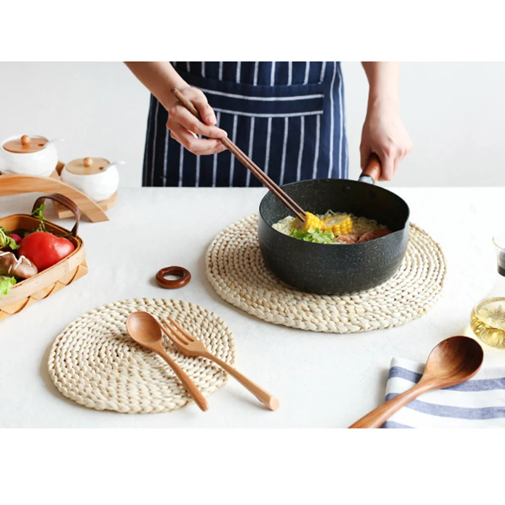 

Thick Insulation Placemat 20Cm Round Straw Mat for Cup Bowl Dish Heat Resistant Protective Table Pad Eco Friendly Lightweight