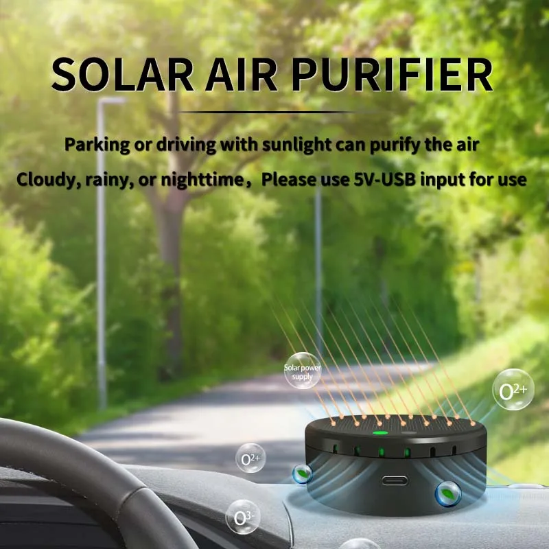 スマート-ソーラー-カー空気清浄機-オゾン-イオン発生器-空気除菌機-メンテナンスフリー-超静音-車用消臭器-タバコ臭・食べ物臭・ホルムアルデヒド・pm25-除去