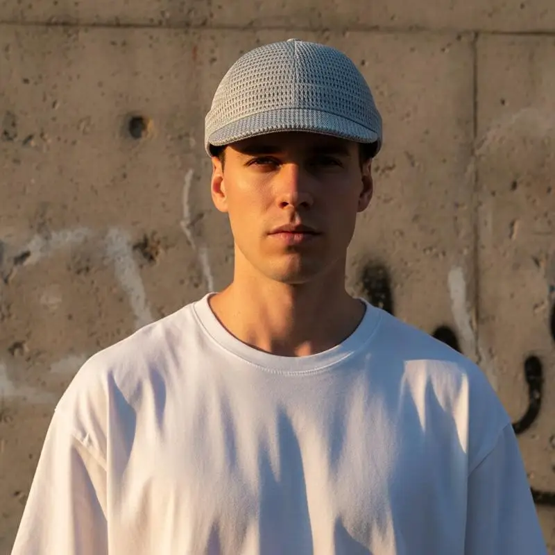 Gorro Docker Ligero y Transpirable de Malla sin Visera para Ejercicio al Aire Libre, Estilo Casual de Verano