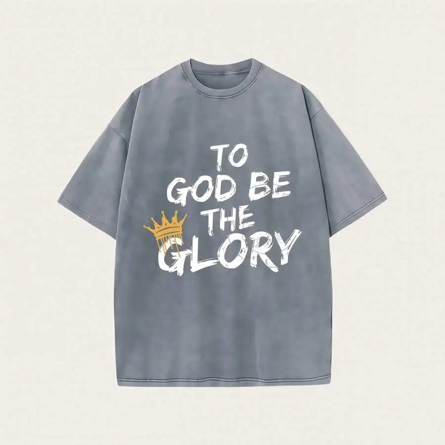 

Washed Cotton Printed Round Neck Short Sleeve T-Shirt Casual Hip Hop Unisex Tee