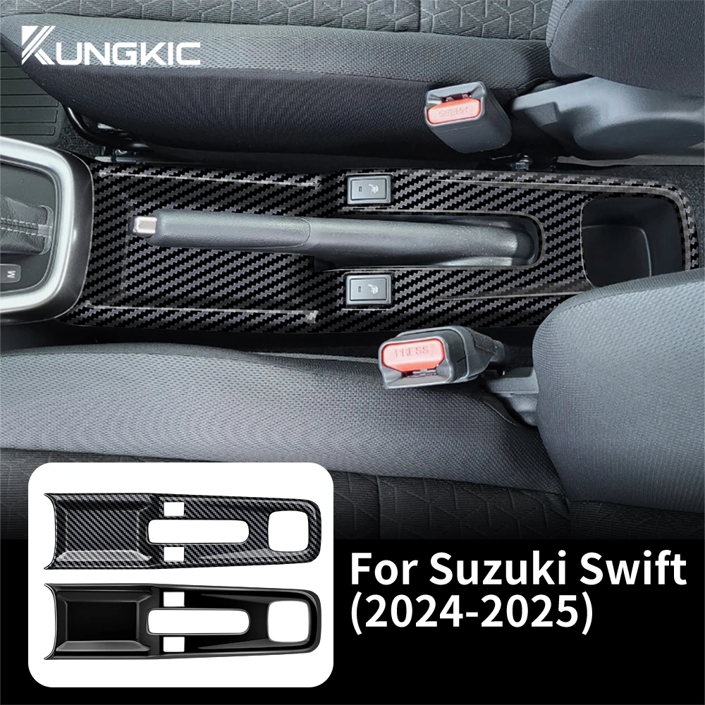 For Suzuki SWIFT 2024 2025 Car Water Cup Holder Box Panel Sticker ABS Carbon Fiber Style Interior Accessories