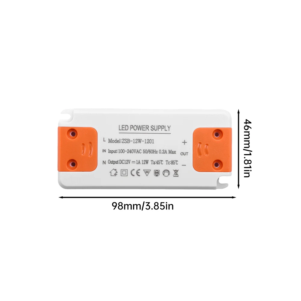 Transformador de iluminación ultrafino DC 12V LED fuente de alimentación de accionamiento de voltaje constante 12W18W24W36W entrada de AC185-260V