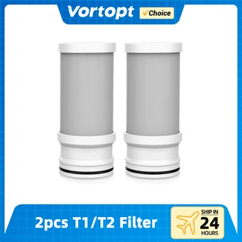 Vortopt NSF מוסמך החלפה עבור T1-ACF/T2-ACF צנרת מים 6-7 חודשים חיים, מפחית כלור T1/T2 מסנן (2 חבילות)