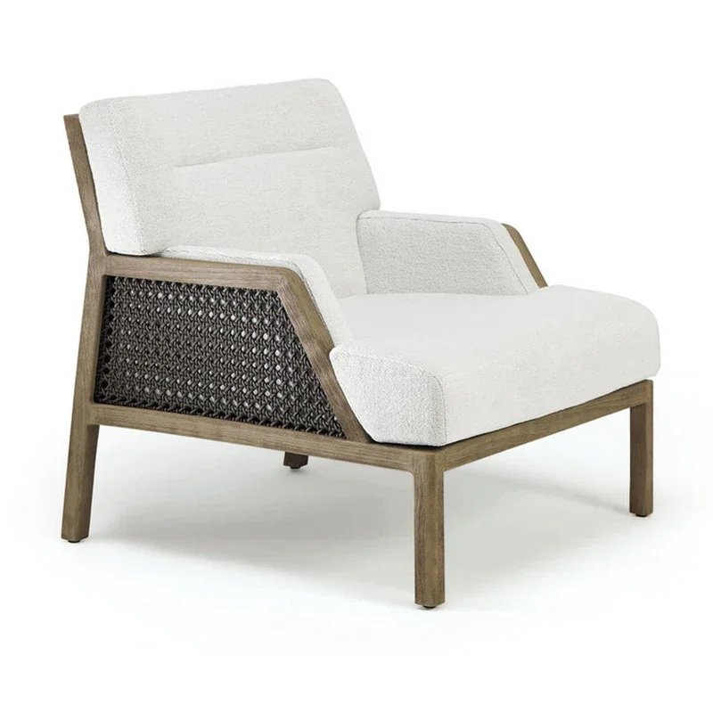 

Customized outdoor terrace sofa courtyard garden, leisure anti-corrosion solid wood living room, villa, teak wood furniture