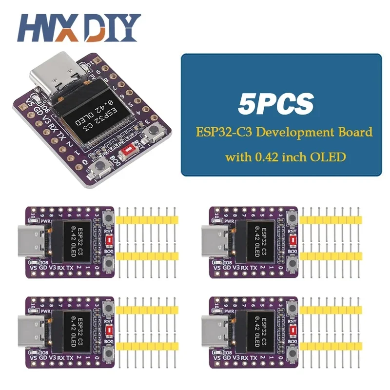 1-10pcs ESP32-C3 OLED development board with 0.42 inch OLED module ceramic antenna ESP32 supermini board wifi Bluetooth