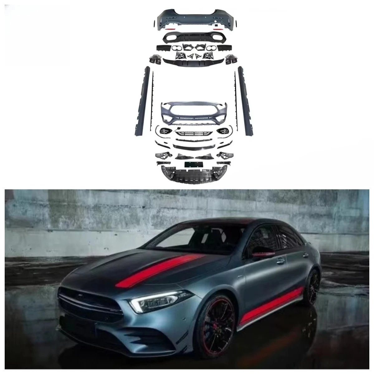 

High Quality A45 Style Car Bumper Body Kit for W177 Sedan 2019-2022