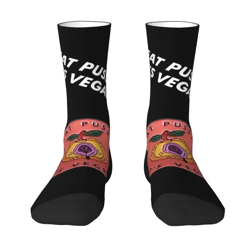 Fashion Eat Pussy Its Vegan Socks Men Women Warm 3D Print Football Sports Crew Socks