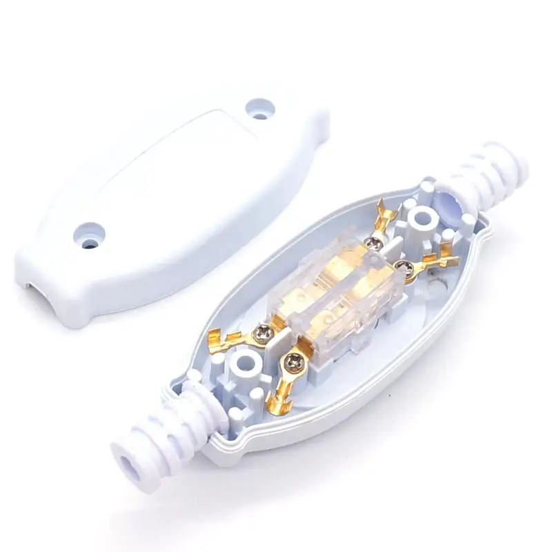 Waterproof In Line  Silver Contact  PC Easy Install Cord  for Round Wire Home Lighting Fixtures and DIY Projects