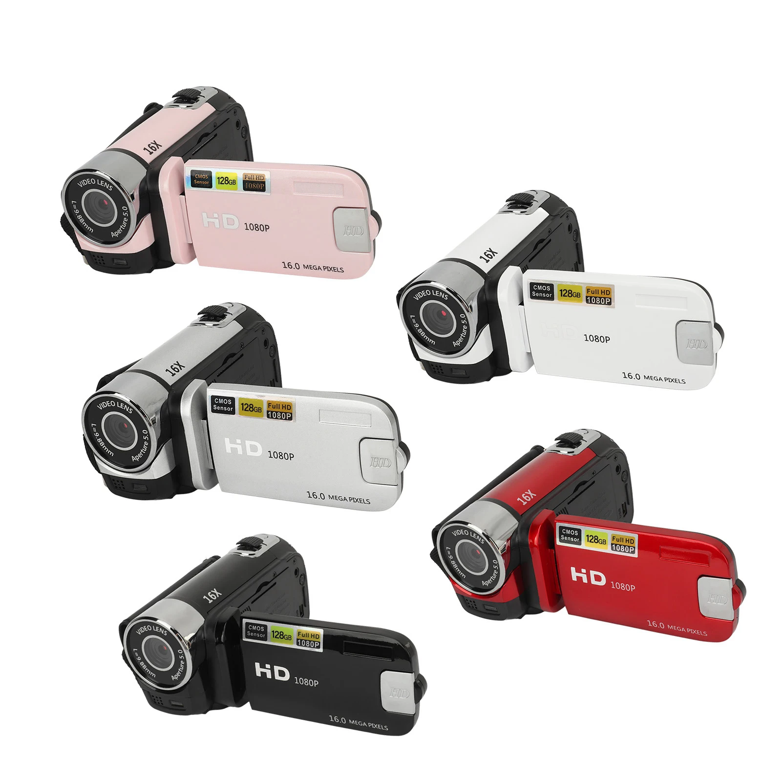 Compact Video Recorder 16MP Digital Camera 1/4 inch Thread Hole 1080P Resolution with Fill Light for Travel Wedding Recording