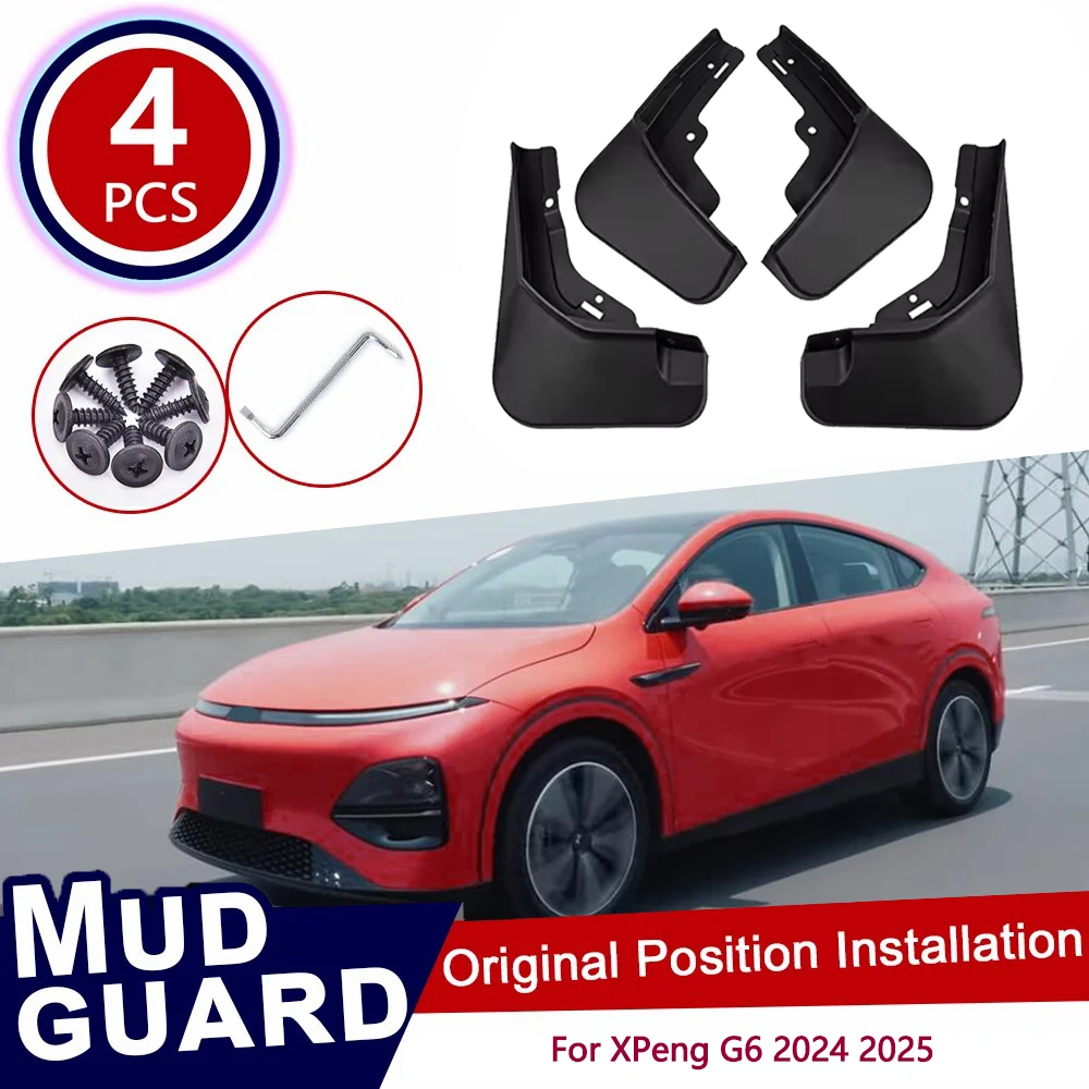 

For XPeng G6 2024 2025 5-door coupe SUV Mid Front Rear 4pcs Set Car Mud Flaps Splash Guards Mudguards Mudflaps Flap Accessories