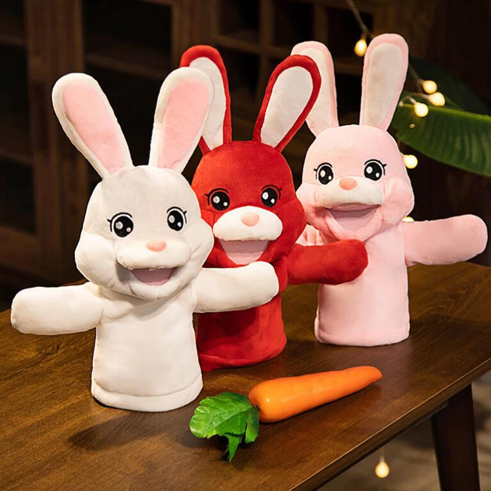 Open Mouth Rabbit Plush Hand Puppet Stuffed Toy