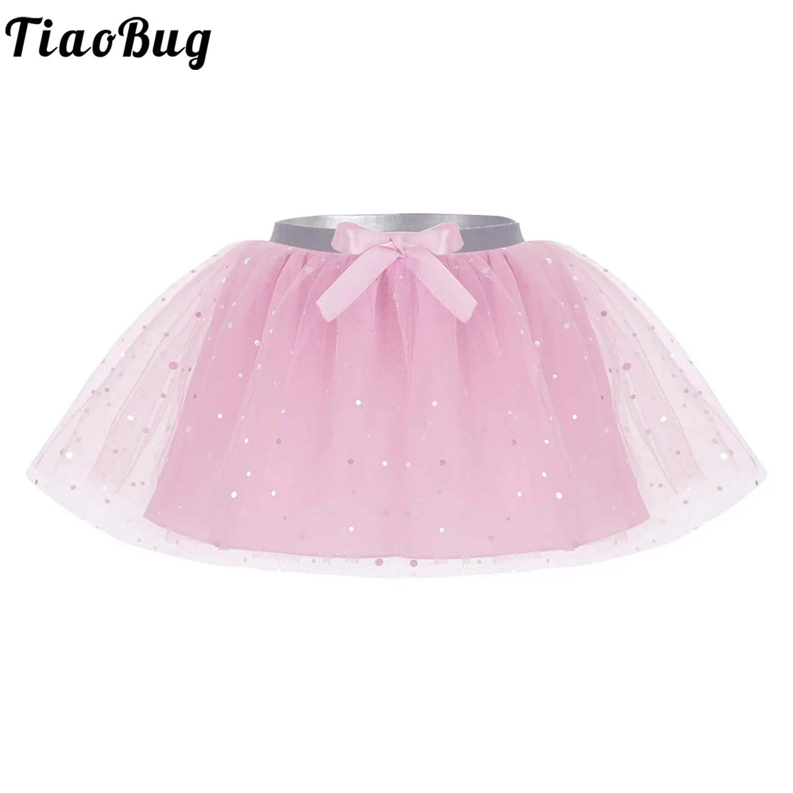 

Infant Baby Girls Shiny Sequins Tutu Skirt Summer Clothes Elastic Waist Bow Knot Mesh Mini Skirts for Birthday Party Holiday