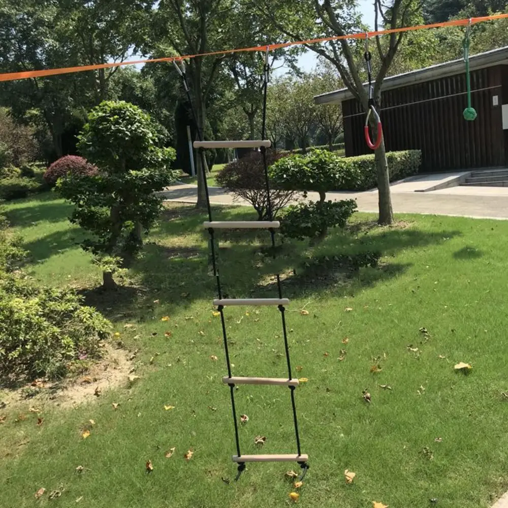 Swing Fitness Climbing Rope with Platforms Outdoor Furniture Children Climbing Rope Hanging Wooden Swing Chair for For Garden