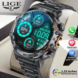 LIGE New Smart Watch Men Sport Watch Outdoor Flashlight 360*360 Ultra HD Screen Waterproof Fitness Bluetooth Call Men Smartwatch