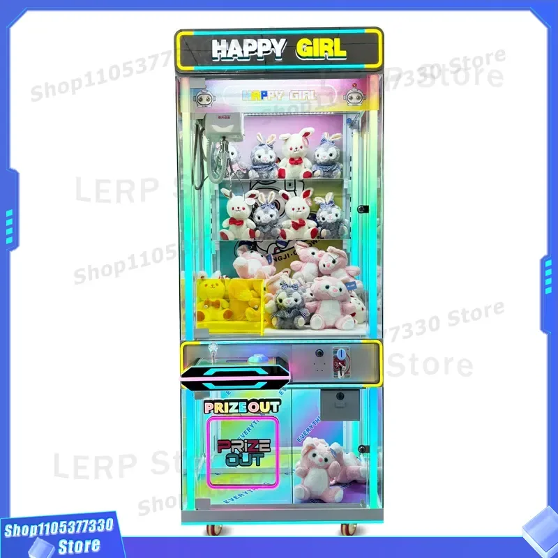 Commercial Coin Operated Claw Crane Machine Fully Transparent Arcade Game For Thailand Cross Border Unmanned QR Code Snack