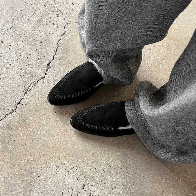 New Spring/Autumn Women Loafers Sheep Suede Leather Shoes for Women  Round Toe Low Heel Shoes Slip-on Women Pumps Daily Shoes view 5