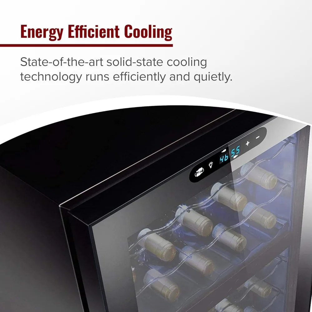 Bottle Dual Zone MAX Compressor Wine Cooler – Freestanding Mini Fridge with Digital Touchscreen, LED Display,