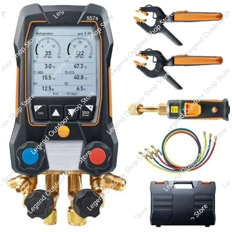 557s Smart Vacuum Kit-4 Valves Bluetooth Smart Digital Manifold Gauge Wireless Vacuum Clamp Temperature Probes 0564 5571