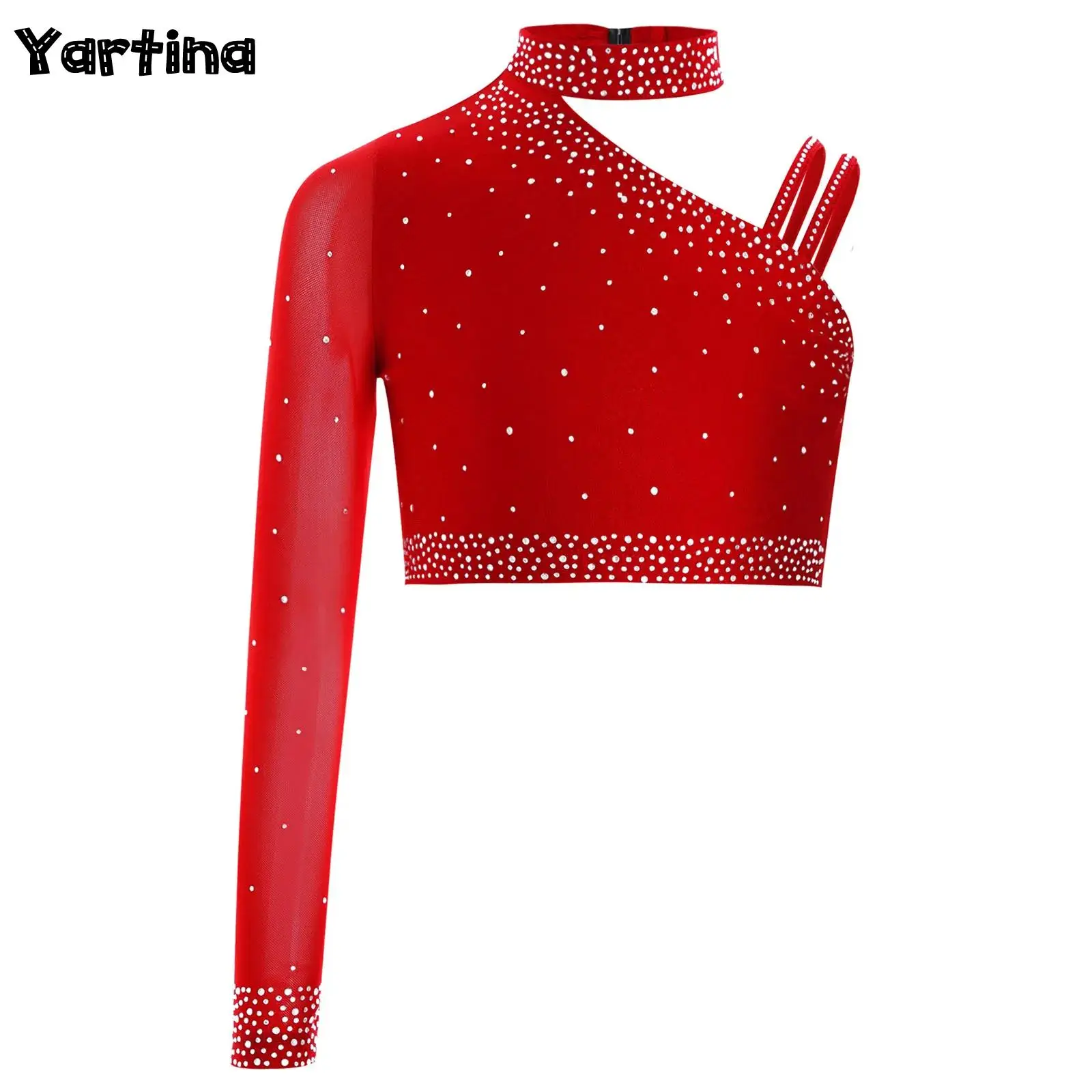 Kids Girls Metallic Ballet Dance Crop Top Jazz Latin Ballroom Dance Performance Costume Cross Keyhole Sparkly Sequins Dancewear