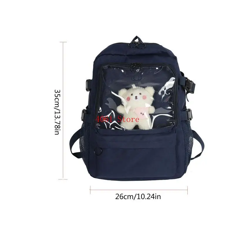 حقيبة ظهر لوليتا للفتيات المراهقات حقيبة مدرسية للسيدات والطالبات من النايلون حقيبة نهارية كاجوال متعددة الجيوب #6