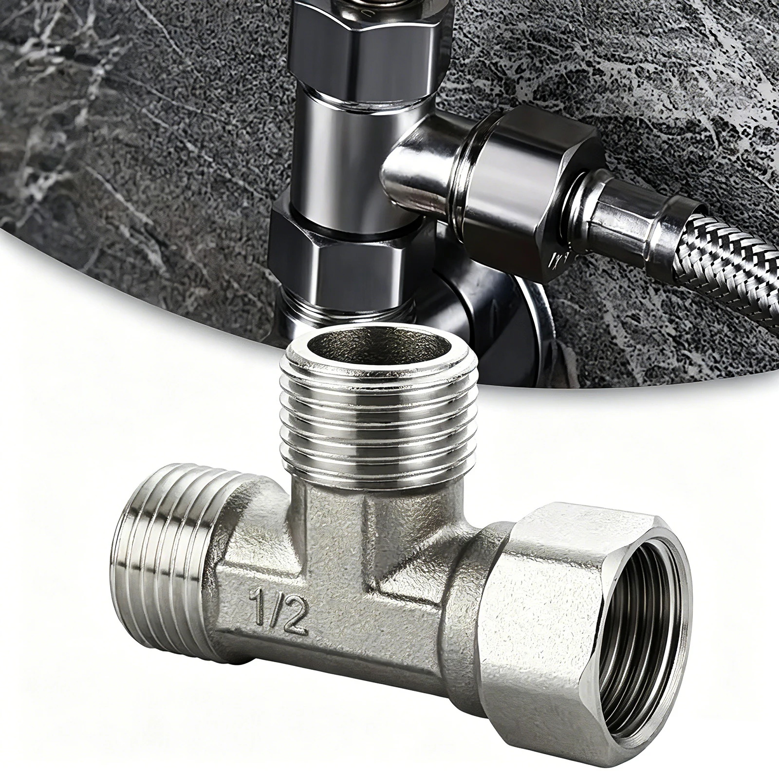 PIPE JOINT Stainless Steel T Adapter G1/2