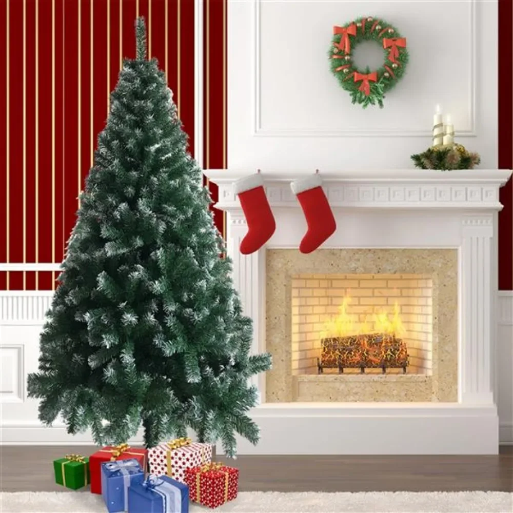 The green spray white 6ft 650 branches are made of high-quality PVC materials as well as fine craftsmanship Christmas trees