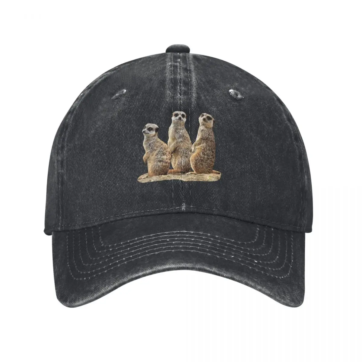 Funny meerkat on a rock in Africa Baseball Cap Golf Hat Man Streetwear hiking hat New Hat Mens Caps Women's