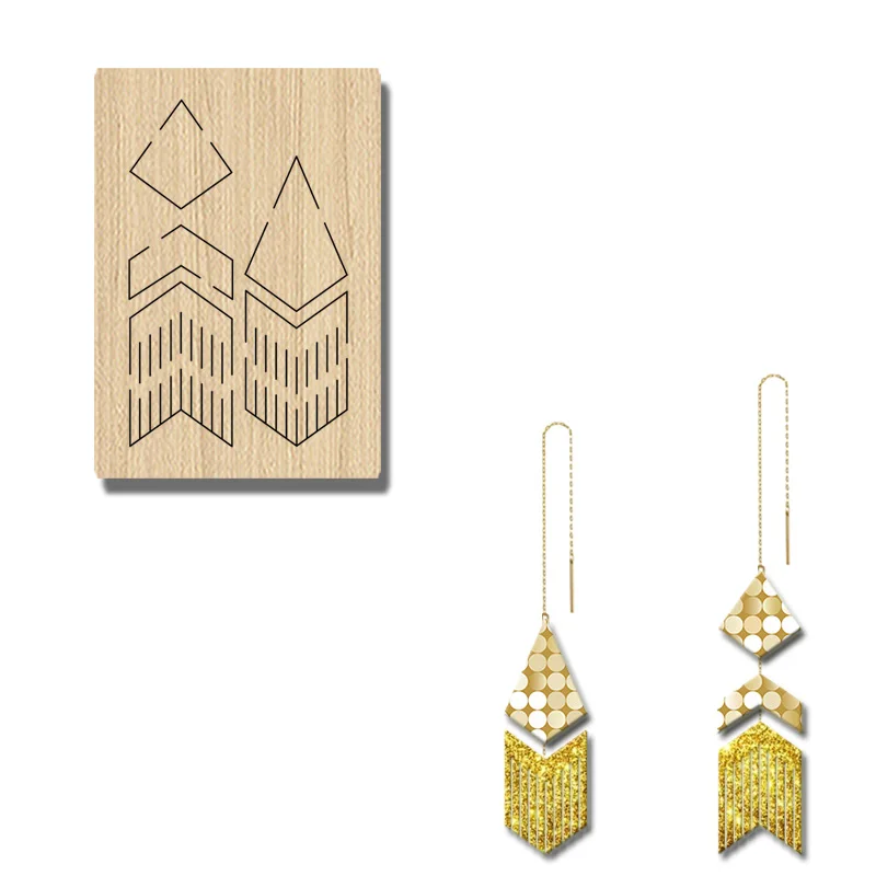 

EM114 Wooden Cutting Mold For Irregular Tassel Earrings, Customizable For Most Machines