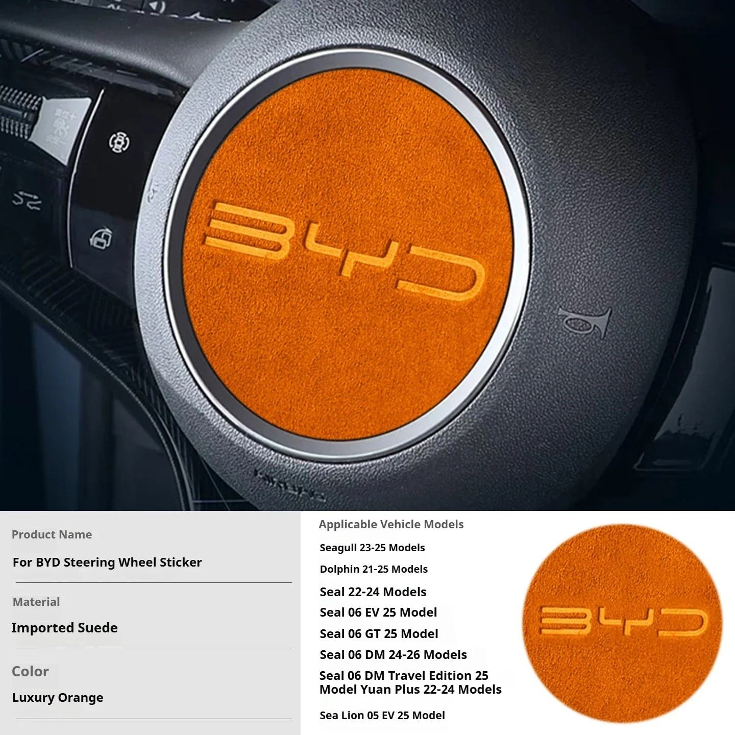 Für BYD Alle Serien Auto-Lenkrad-Aufkleber für Seal U 6 Dolphin Surf Sealion 5 6 7 ATTO3 ATTO2 Yuan Anti-Kratz-Zubehör – Detail 13