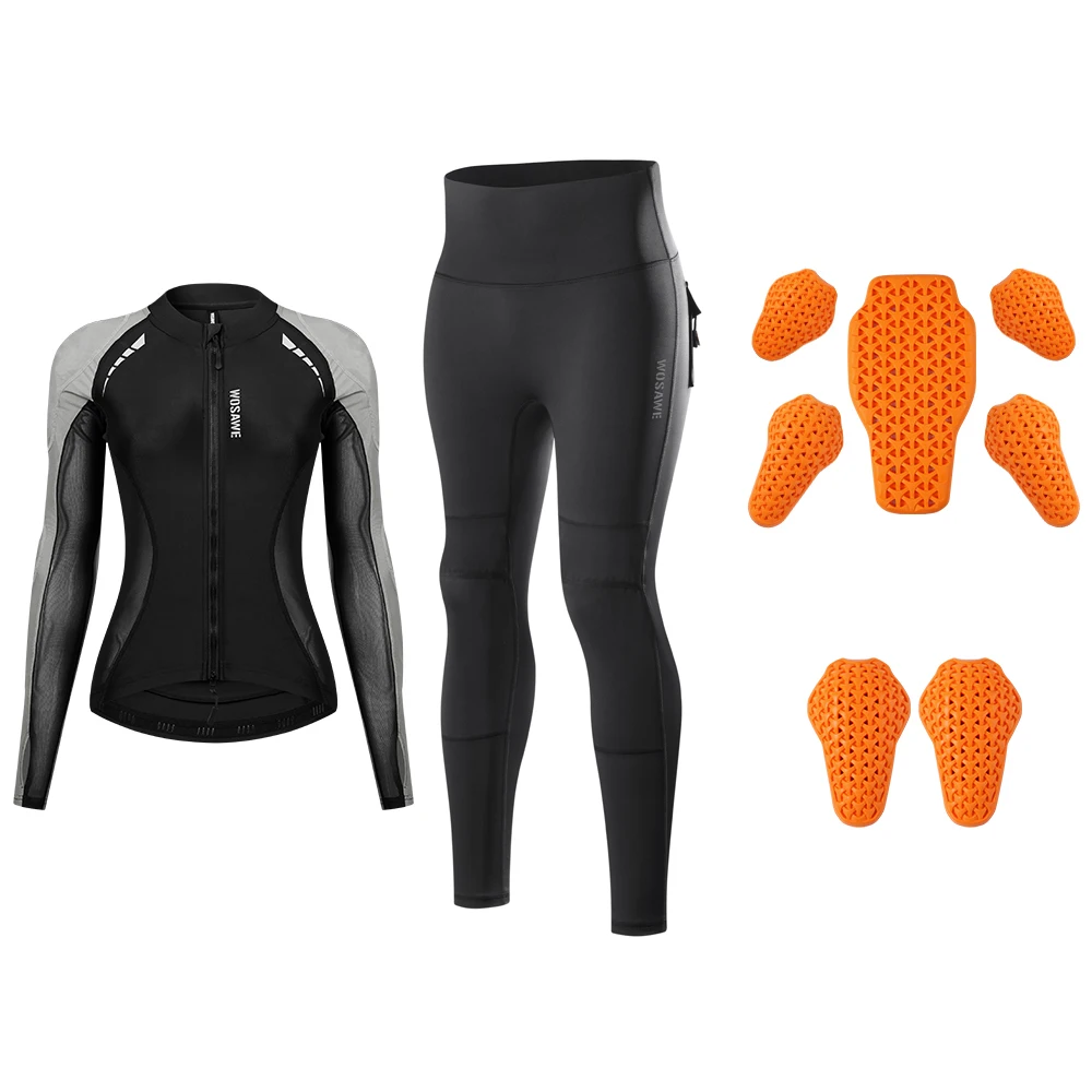 WOSAWE Dames motorfiets zachte beschermende bodyprotector zomer motorjas motorcross racebroek CE goedgekeurd