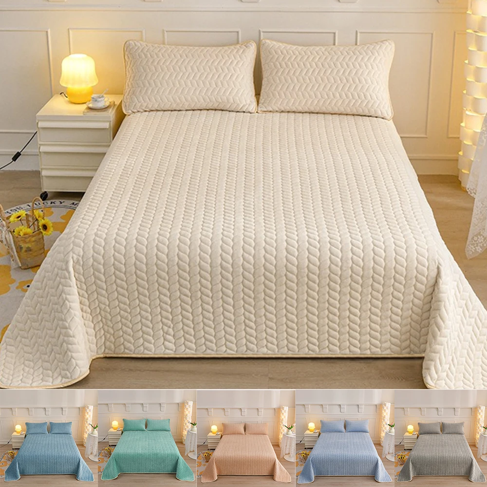 

Thick Cotton Coral Fleece Double Bed Sheet Mattress Cover Mattress Protector Queen King with Elastic 120/150/180x200 Bed Sheets