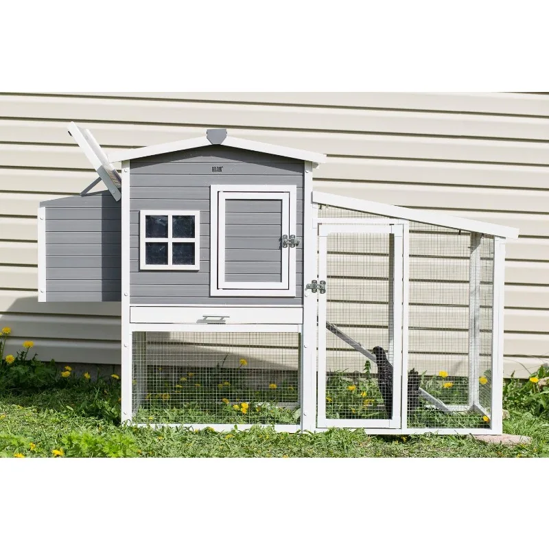 Pet ECOFLEX Hampton Pollaio e penna, Grigio - Miscela composita ecologica, non tossica, Resistente all'umidità e agli odori, 2