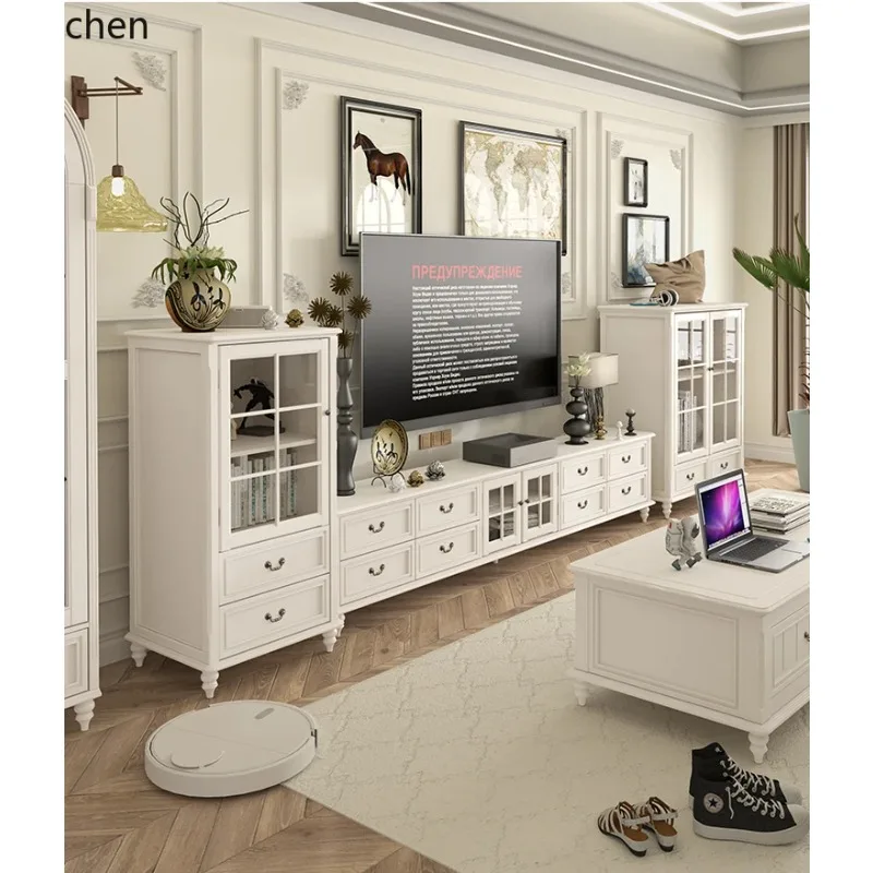 L13 Pure Solid Wood Retro Custom Bedroom Living Room Light Luxury Combination TV Cabinet